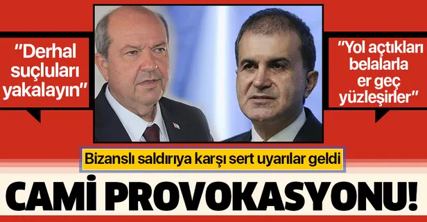 Güney Kıbrıs'ta camiye bizanslı saldırıya Türkiye ve KKTC'den sert uyarı geldi