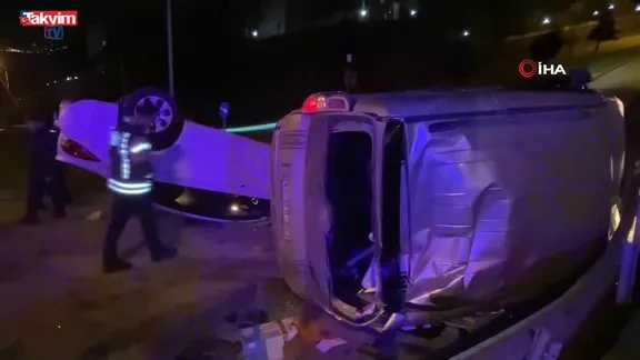 Kocaeli’de 2 araç takla attı: 4 yaralı