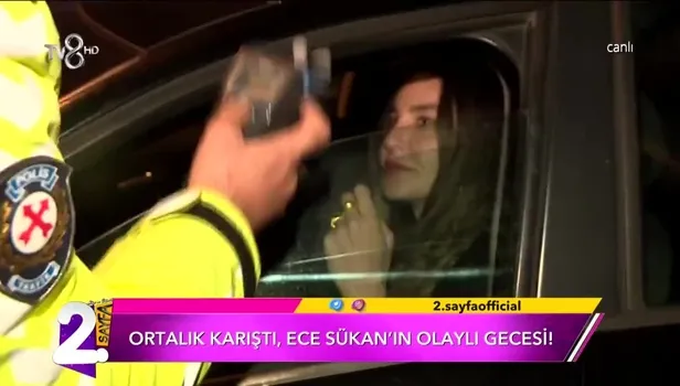 Olaylı gece! Ece Sükan'ın güzel başlayan gecesi kötü bitti! Polis çevirmesine takıldı ehliyetine el konuldu