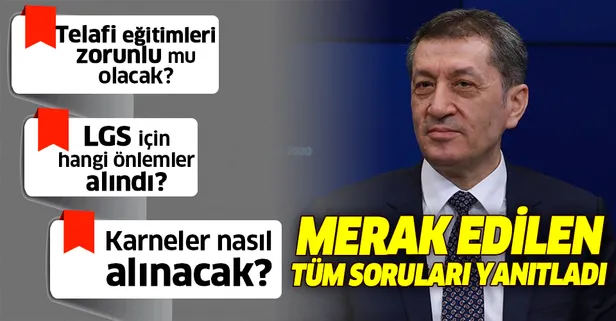 Milli Eğitim Bakanı Ziya Selçuk'tan önemli açıklamalar... Karne alınacak mı?