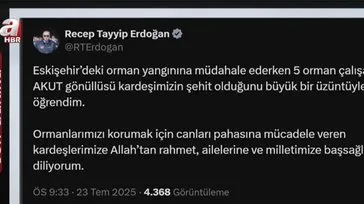 Başkan Erdoğan'dan taziye mesajı