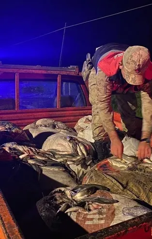 Van’da kaçak avlanan 1 ton inci kefali ele geçirildi