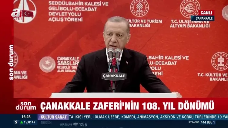 Çanakkale Zaferi'nin yıl dönümünde açılış! Başkan Erdoğan'dan önemli açıklamalar