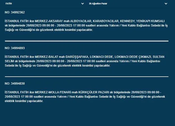 1692518450690.jpeg BEDAŞ duyurdu: İstanbul'da o ilçeler karanlığa gömülecek!-12