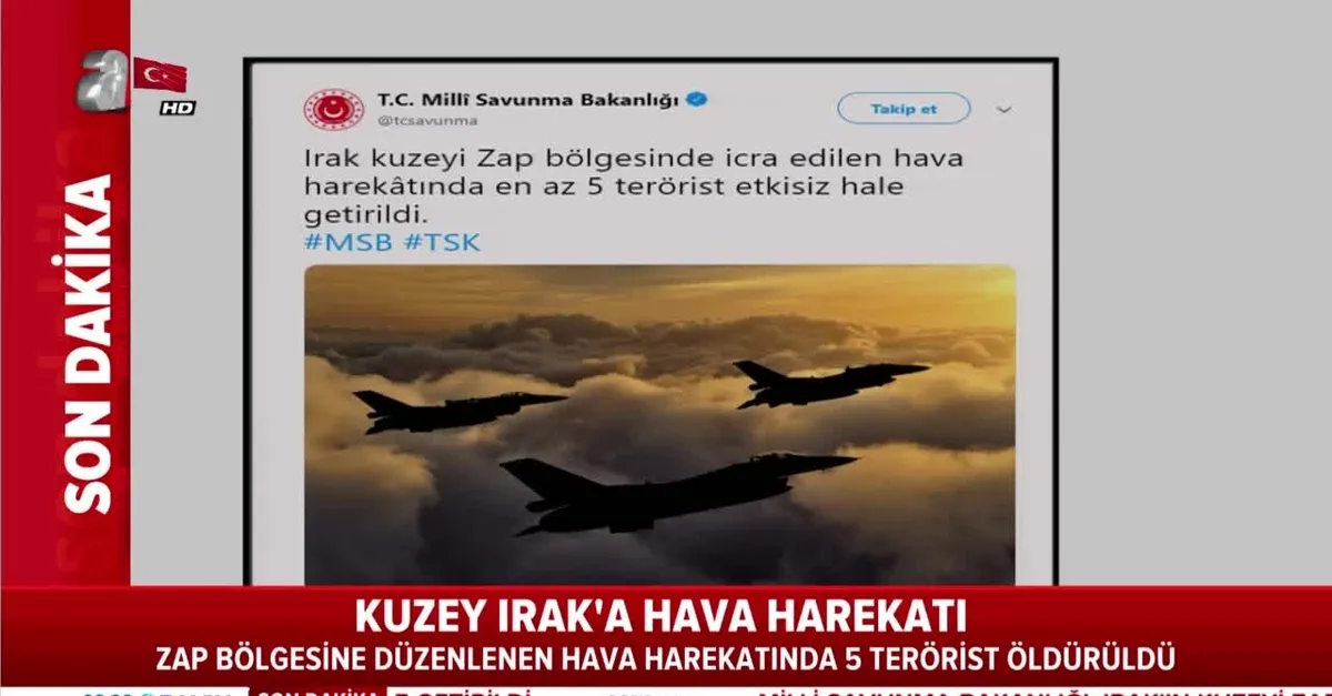Son dakika: Kuzey Irak'a hava harekatı