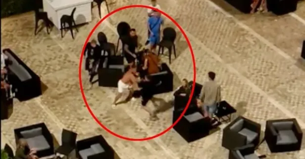 Antalya’da Rus ve İngiliz turistlerin ’kız arkadaşıma bakma’ kavgası kamerada