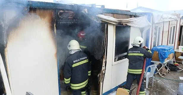 Bolu’da, depo olarak kullanılan konteyner yangında kül oldu! İşçiler ölümden döndü