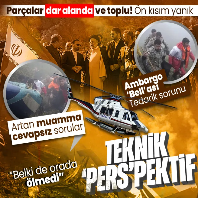 İranda Reisinin can verdiği helikopter kazasına teknik bakış! Parçalar dar alanda ve toplu, ön bölümde yanık | Ambargo ve tedarik sorunu