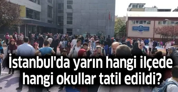 1 Ekim Istanbul Yarin Hangi Ilcede Hangi Okullar Tatil Edildi Istanbul Valiligi Meb Okul Tatili Aciklamasi Takvim