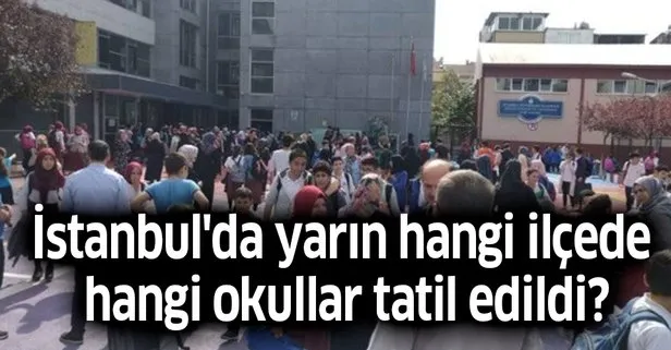 1 Ekim İstanbul yarın hangi ilçede hangi okullar tatil edildi? İstanbul Valiliği MEB okul tatili açıklaması