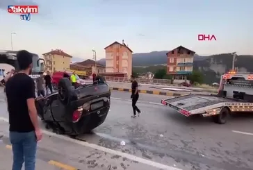 Safranbolu'da otomobil takla attı: 3 yaralı