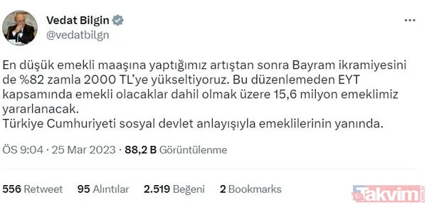 15,6 milyon emekliye %82 artışlı bayram ikramiyesi! EYT'liler de yararlanacak mı? Bakan Bilgi duyurdu... - 2
