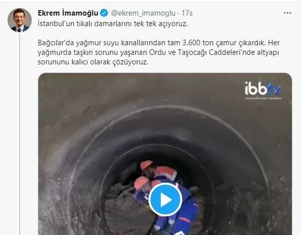 İmamoğlu kanal temizliğini yatırım diye gösterdi!