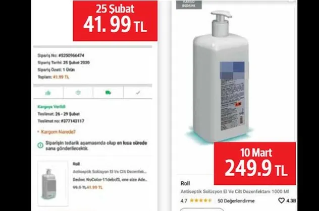 Koronavirüsü fırsat bilen vurguncular dezenfektan, kolonya, makarna ve maske fiyatlarını uçurdu!
