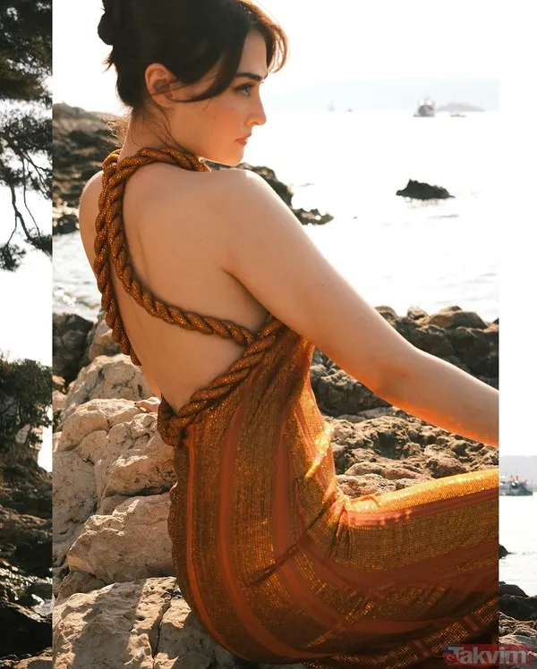 30 yaşındaki Esra Bilgiç’ten yırtmaçlı elbisesiyle kayalıkların üzerinde iddialı pozlar! Diriliş Ertuğrul ve Ramo'nun yıldızıydı... - 5