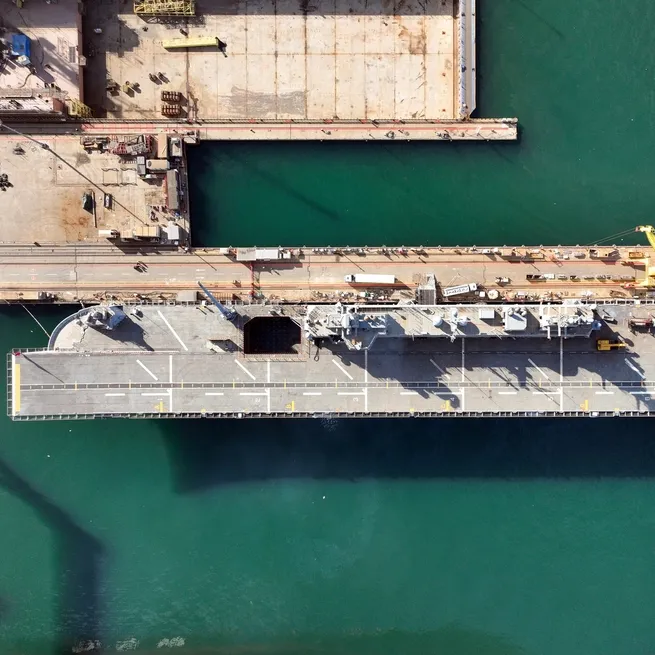 Dünyada bir ilk olacak! Mavi Vatanın yeni muhafızı TCG Anadolu havadan görüntülendi