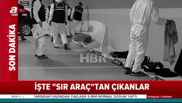 Sır aracın içinden 2 bavul çıktı