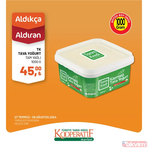 Tarım Kredi Market'te 60 üründe dev indirim! Katalogda yok yok! Taze Kaşar 249 TL, Siyah Zeytin 115 TL, Tuvalet Kağıdı 40'lı 209 TL... - 19