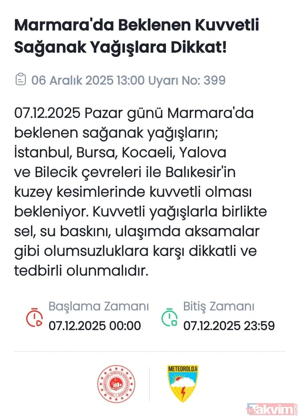 24 il için sarı kodlu uyarı! İstanbullu pazar gününe dikkat: Sel, su baskınları... - 3