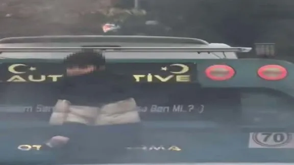 Çekici kasasında yolculuk kamerada!