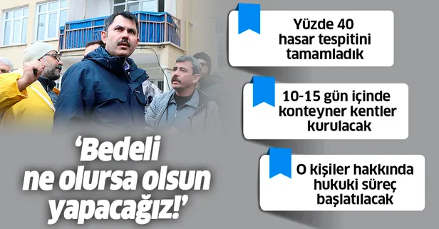 Son dakika: Bakan Kurum'dan deprem bölgesi Elazığ'dan önemli açıklamalar