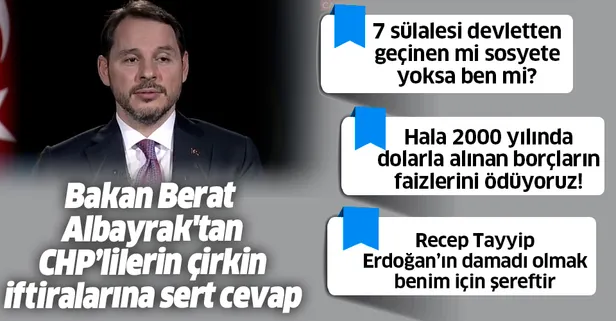 Hazine ve Maliye Bakanı Berat Albayrak'tan CHP'lilerin çirkin iftiralarına sert cevap