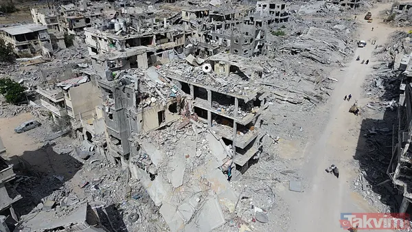 Ateşkesin ardından yıkım havadan görüntülendi! İşte Han Yunus'un son hali... - 1