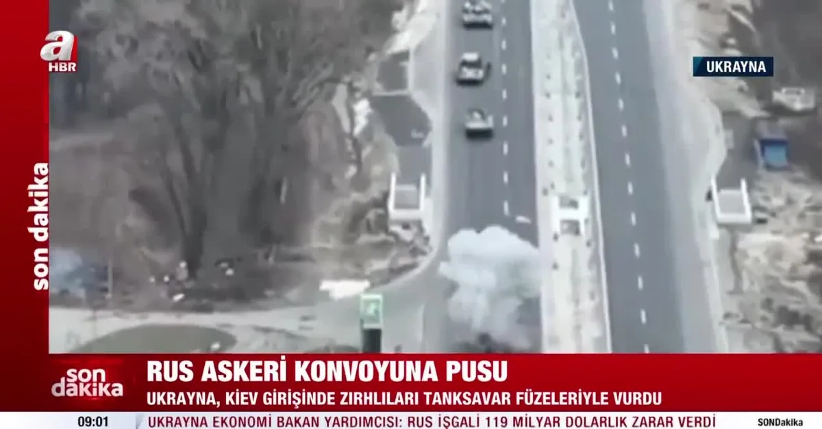 Rus askeri konvoyuna pusu! İşte o anlar