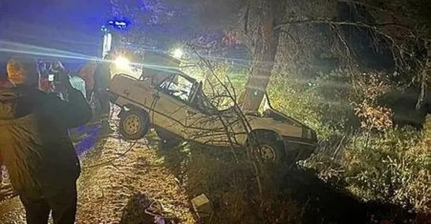 Çanakkale’de kontrolden çıkan araç ağaca çarptı hurdaya döndü: 1 ölü