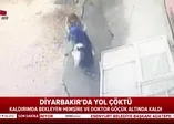 Diyarbakır'da kaldırım göçtü; 2 yaralı!