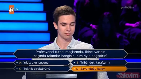 Kim Milyoner Olmak İster'de Fenerbahçe sorusu! Tuttuğu takımın rengini bilemedi veda etti! Kenan İmirzalıoğlu: 'Galatasaray mı sandın?' - 18