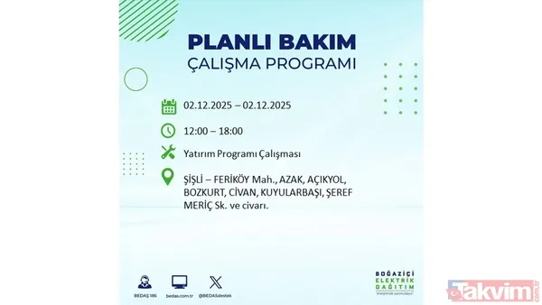 İstanbul elektrik kesintisi 2 Aralık: 8 saat yok! Gaziosmanpaşa, Beşiktaş, Beyoğlu... - 13