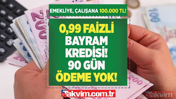 Emekliye, çalışana, kamu işçisine ayda 450 TL ödemeyle 50, 100 bin TL! 0.99 faizli BAYRAM kredisi İNDİRİMİ! 90 gün ödeme yok! İş Bankası, Denizbank, TEB, Garanti... - 1