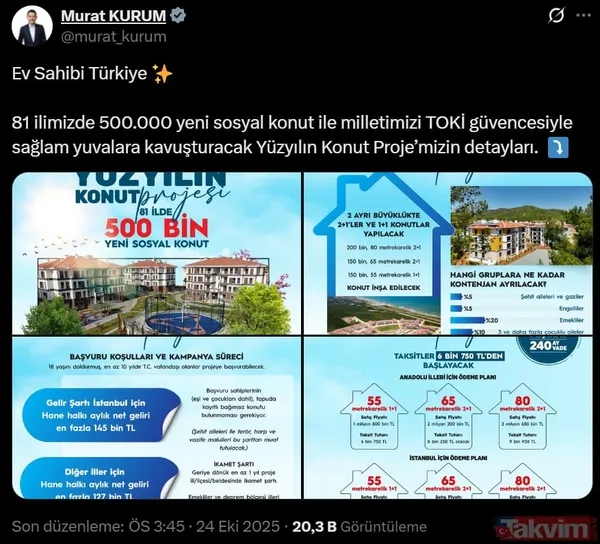 Başkan Erdoğan örnek daireleri gezdi! Bakan Kurum taksitleri açıkladı: 3 farklı konut ve ödeme planı - 4