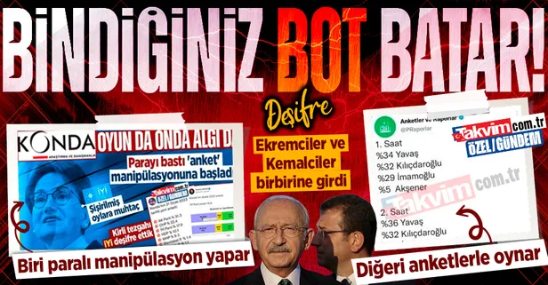 6'lı masa şişirilmiş oy ve ankete bel bağladı! İYİ Parti'nin manipülasyonu sonrası 'Ekremciler' ve 'Kemalciler' arasında 'bot' savaşları