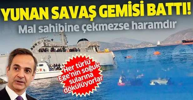 SON DAKİKA: Ege’de Yunan’a şok: Savaş gemileri canlı yayında sulara gömüldü