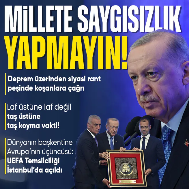 Başkan Erdoğandan deprem üzerinden siyasi rant peşinde koşanlara çağrı: Laf üstüne laf değil taş üstüne taş koyma zamanıdır