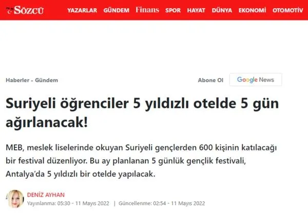 chp-yandasi-sozcunun-algi-operasyonu-elinde-patladi-suriyeli-ogrencilere-bes-yildizli-otelde-festival-yalanina-1652293334220.jpeg CHP yandaşı Sözcü'nün algı operasyonu elinde patladı: 'Suriyeli öğrencilere beş yıldızlı otelde festival' yalanına karşı gerçekler-2