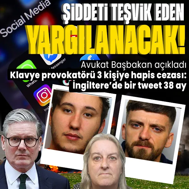 İngilterede sosyal medyadan ırkçı nefreti körükleyen paylaşımlar yapan 3 kişiye hapis cezası!