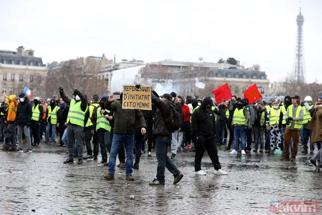 Fransa'da sular durulmuyor! Paris'teki gösteride 167 gözaltı