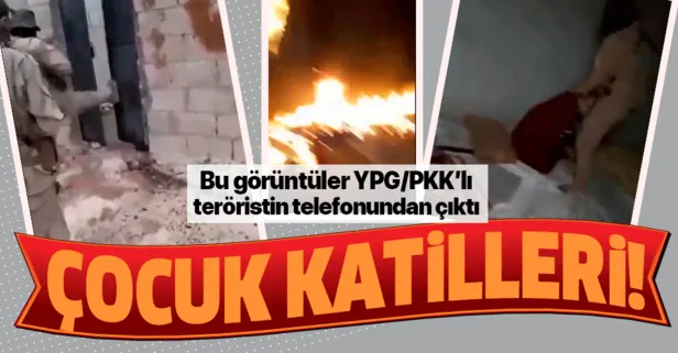 YPG/PKK’lı teröristin telefonundan çıkan görüntüler kan dondurdu! Kadın ve çocuğu katlettiler...