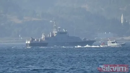 Rus askeri römorkörü ile anti-sabotaj botu Çanakkale Boğazı’ndan geçti