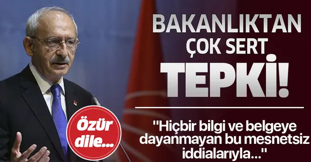 Bakanlıktan çok sert tepki: Özür dile