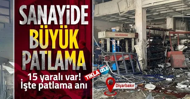 Son dakika: Diyarbakır’da sanayi sitesinde büyük patlama: 15 yaralı! İşte patlama anı