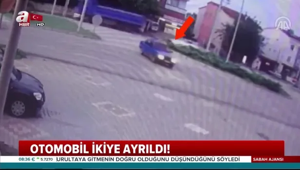 Samsun'da korkunç kaza! Araç ikiye bölündü