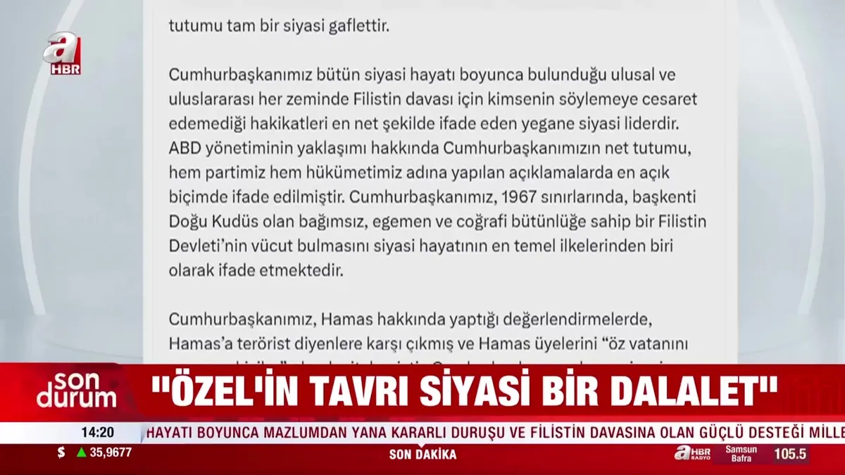 AK Parti'den Özgür Özel'e "Filistin" tepkisi