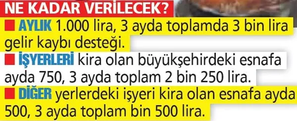 Başvurular başladı: Esnafa 3 ay süreli 1750 liralık destek! Gelir ve kira yardımı için...