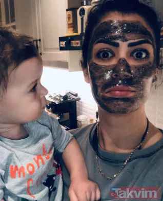 Eşkıya'nın İlyas'ı Ozan Akbaba'nın eşi Buket maske yaptı oğlu kahkahaya boğdu! - 2