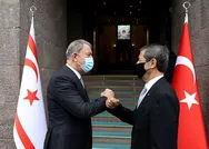 Milli Savunma Bakanı Hulusi Akar, KKTC Dışişleri Bakanı Tahsin Ertuğruloğlu ile görüştü