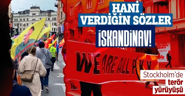 Stockholm’den rezil görüntüler: PKK yandaşları paçavralarla yürüdü